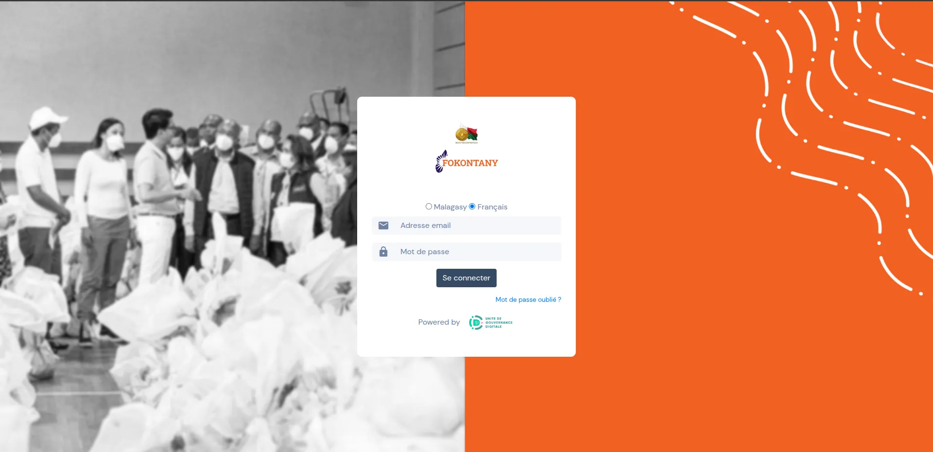 Écran de l'application e-Fokontany